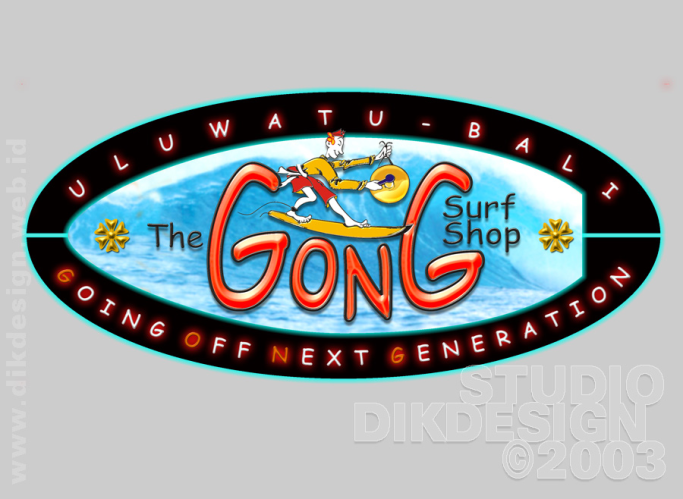 THE GONG SURF SHOP Neon Sign Design