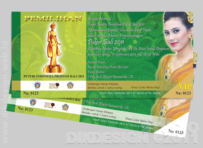 Puteri Bali Invitation Design